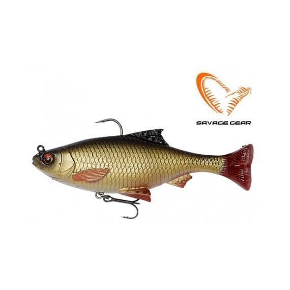 Приманка мягкая SAVAGE GEAR 3D Roach Pulsetail 10cm 17.5g S Rudd 2pcs, фото 
