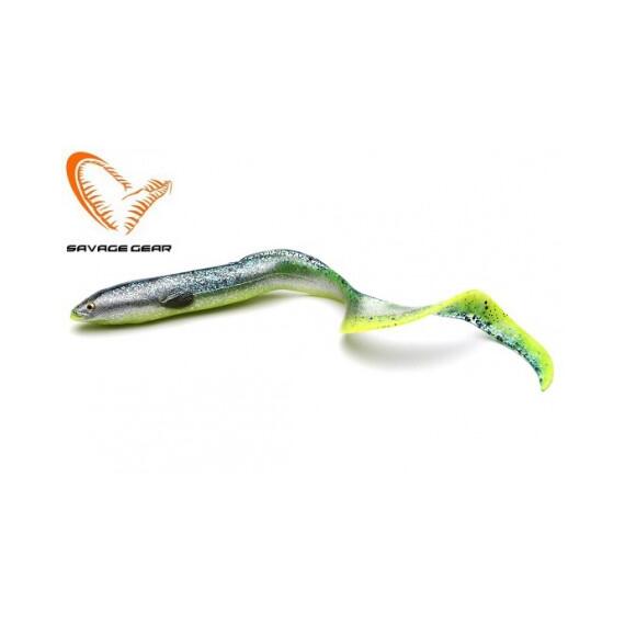 Приманка мягкая SAVAGE GEAR LB Real EEL 20cm 27g Green Yellow Glitter 2pcs Blister, фото 