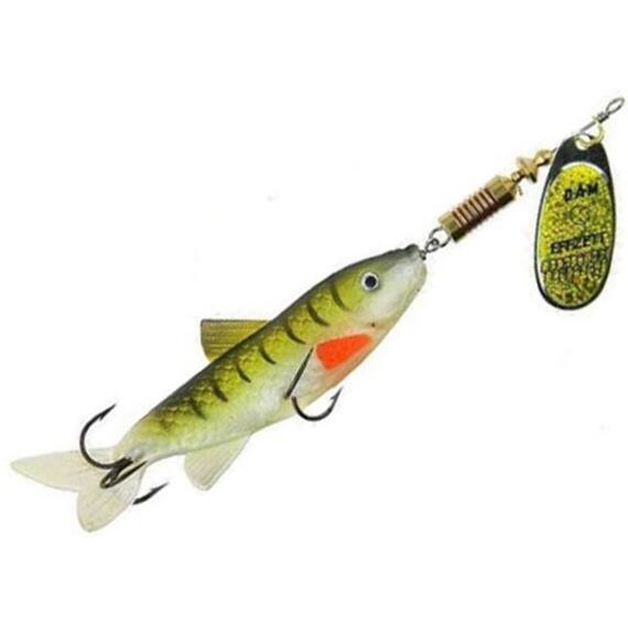 Блесна вращающаяся DAM FZ SPINNER MINNOW Gold/Green 13g , фото 