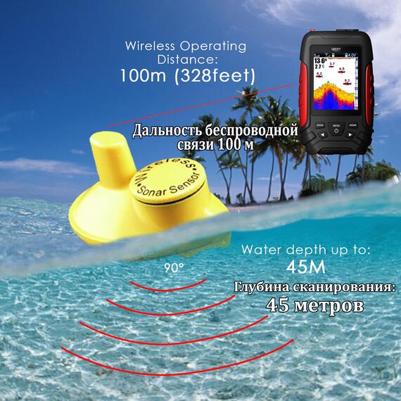 Беспроводной эхолот Lucky FL 168 LiC-W, фото , изображение 8