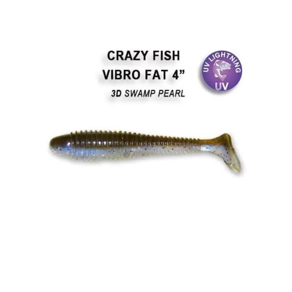 Мягкая приманка CRAZY FISH Vibro fat 4" 15-100-3d-6, фото 