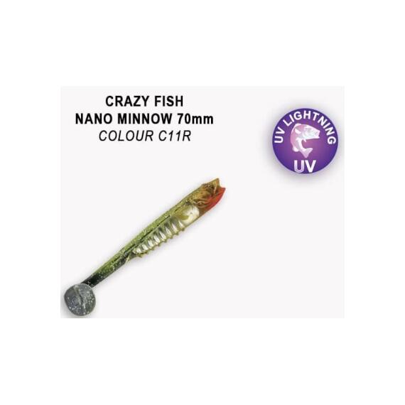 Мягкая приманка CRAZY FISH Nano Minnow 2.8" 53-70-C11R-7, фото 