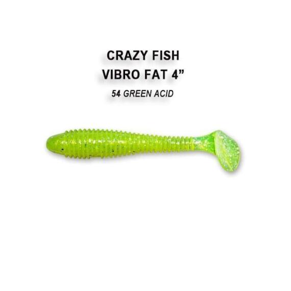 Мягкая приманка CRAZY FISH Vibro fat 4" 14-100-54-6, фото 