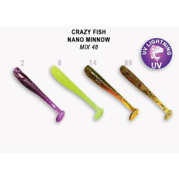 Мягкая приманка CRAZY FISH Nano Minnow 1.6" 6-40-M48-6, фото 