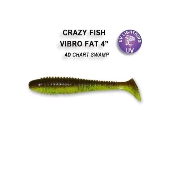 Мягкая приманка CRAZY FISH Vibro fat 4" 15-100-4d-6, фото 