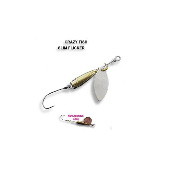 Блесна вращающаяся Crazy Fish Spinner SLIM FLICKER-1,9g #2, фото 