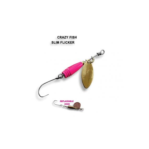 Блесна вращающаяся Crazy Fish Spinner SLIM FLICKER-1,9g #5, фото 