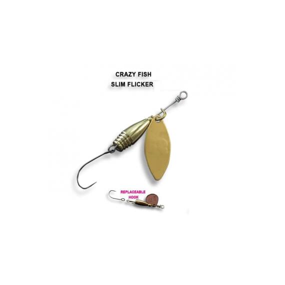Блесна вращающаяся Crazy Fish Spinner SLIM FLICKER-1,9g #1, фото 