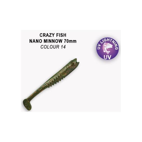 Мягкая приманка CRAZY FISH Nano Minnow 2.8" 53-70-14-7, фото 