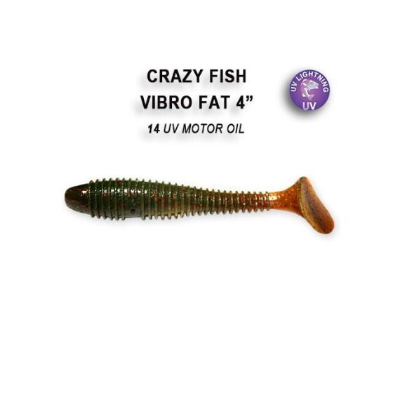 Мягкая приманка CRAZY FISH Vibro fat 4" 14-100-14-6, фото 