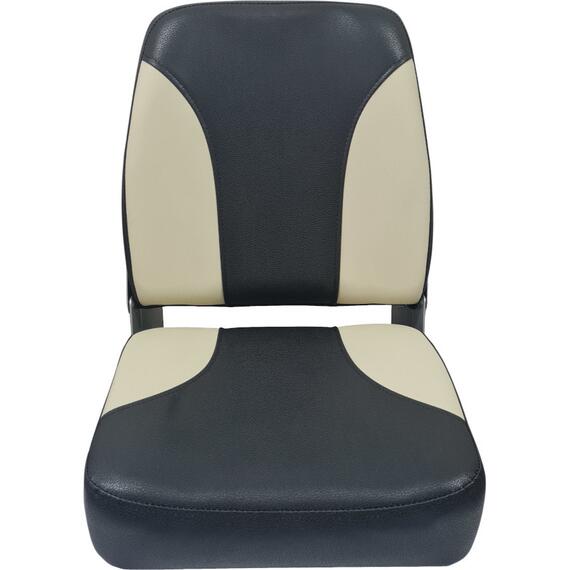 Кресло мягкое с поворотным механизмом для лодок ПВХ Патриот черный-бежевый, фото , изображение 2