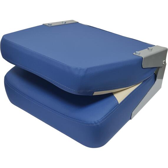 Кресло мягкое с поворотным механизмом для лодок ПВХ Патриот сине-бежевый, фото , изображение 3