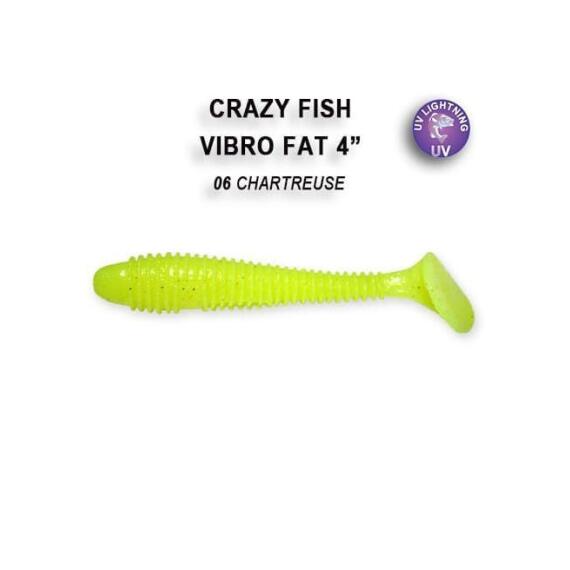 Мягкая приманка CRAZY FISH Vibro fat 4" 14-100-6-6, фото 