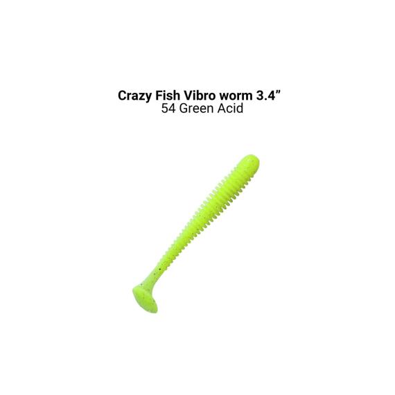 Мягкая приманка CRAZY FISH Vibro worm 3.4" 12-85-54-6, фото 