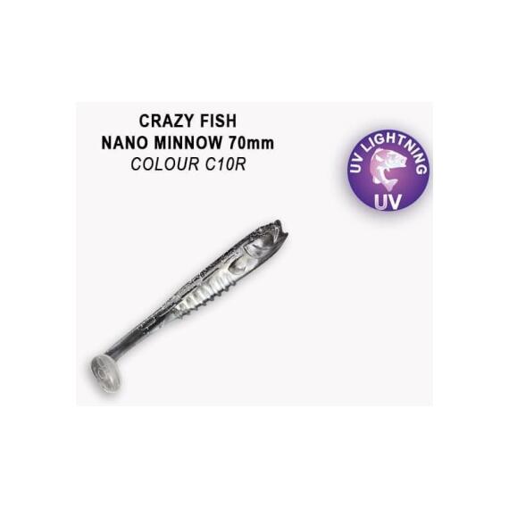 Мягкая приманка CRAZY FISH Nano Minnow 2.8" 53-70-C10R-7, фото 