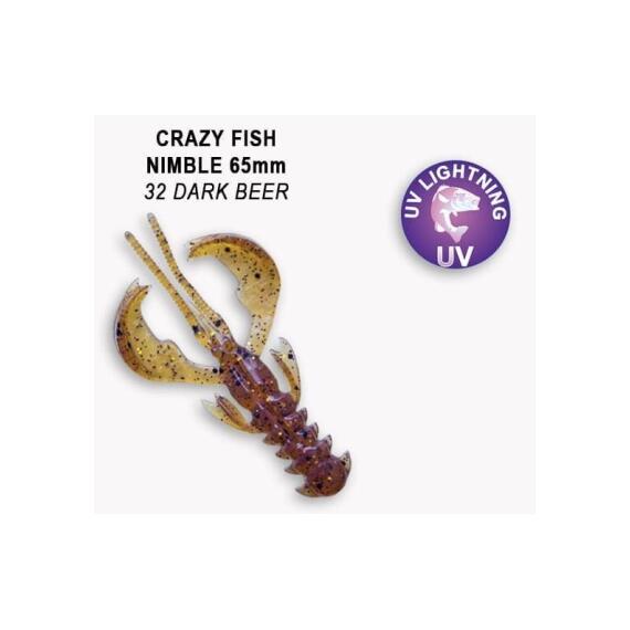 Мягкая приманка CRAZY FISH Nimble 2.5" 44-65-32-6, фото 