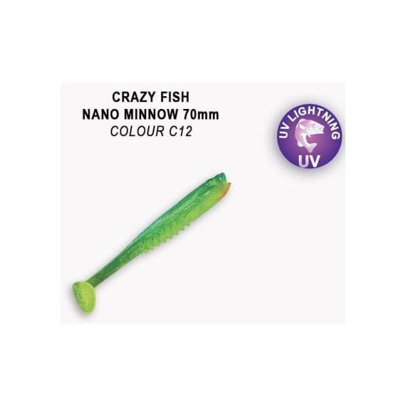 Мягкая приманка CRAZY FISH Nano Minnow 2.8" 53-70-C12-7, фото 