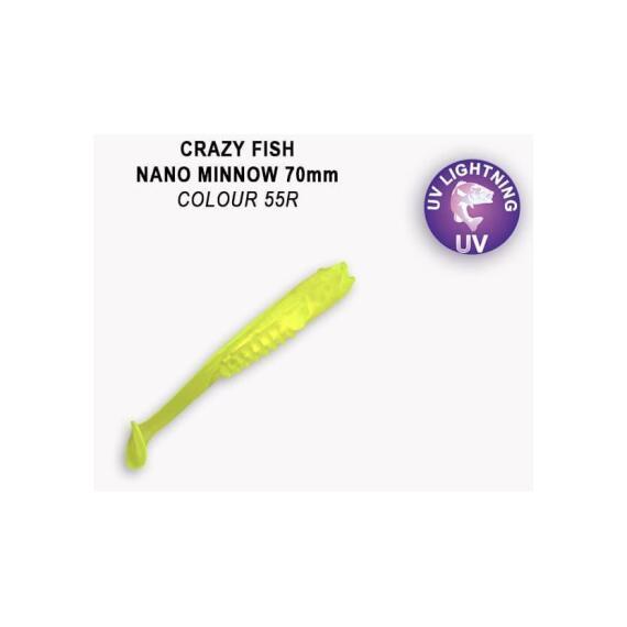 Мягкая приманка CRAZY FISH Nano Minnow 2.8" 53-70-55R-7, фото 