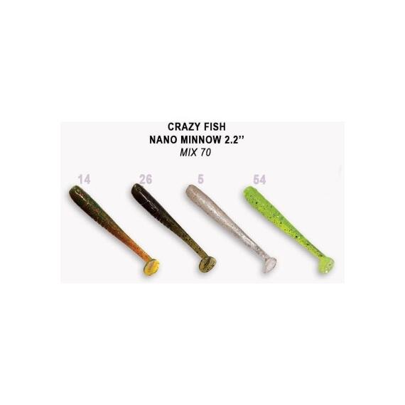Мягкая приманка CRAZY FISH Nano Minnow 2.2" 22-55-M70-6, фото 