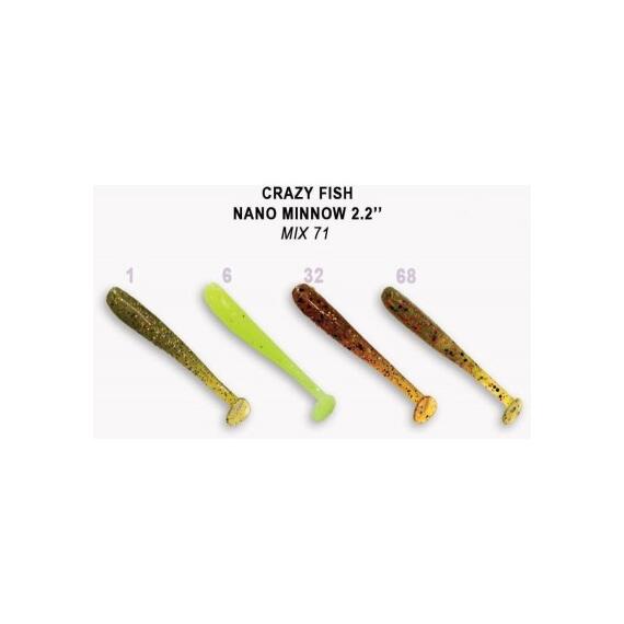 Мягкая приманка CRAZY FISH Nano Minnow 2.2" 22-55-M71-6, фото 