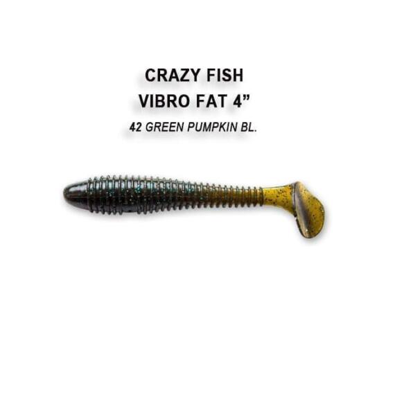 Мягкая приманка CRAZY FISH Vibro fat 4" 14-100-42-6, фото 