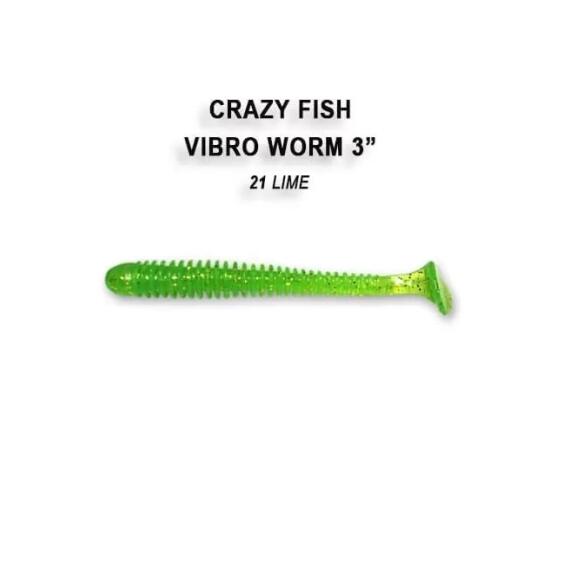 Мягкая приманка CRAZY FISH Vibro worm 3" 11-75-21-6, фото 