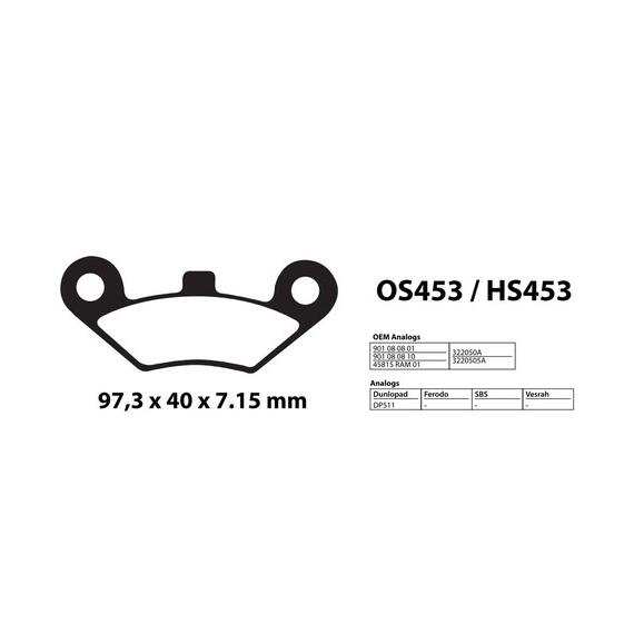 ТОРМОЗНЫЕ КОЛОДКИ ДЛЯ КВАДРОЦИКЛОВ CF MOTO, STELS, RM RIVAL HS453, фото , изображение 3