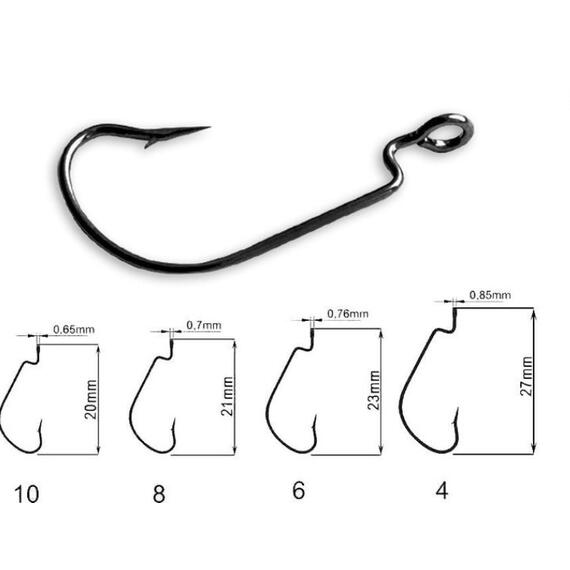 Крючки офсетные Crazy Fish DN Offset Joint Hook OJH-4 15 шт., фото , изображение 2