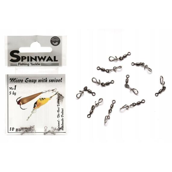 Застежка Spinwal Micro Snap with swiwel 10pcs, фото 
