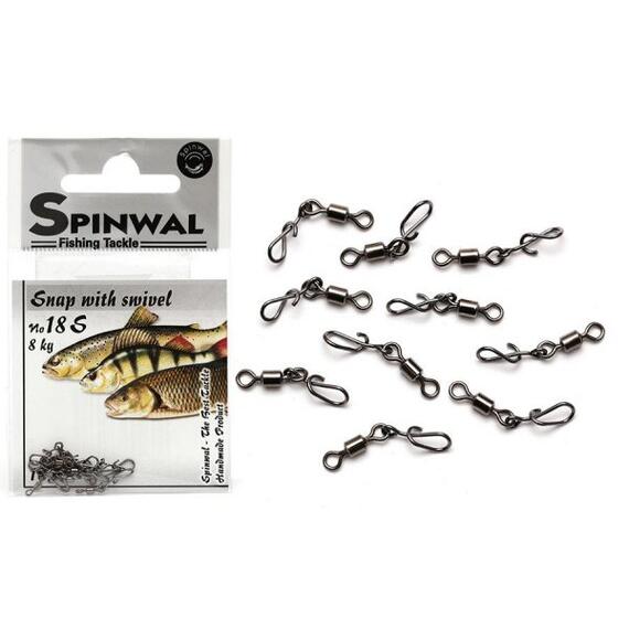 Застежка Spinwal Snap with swivel size 18S 10pcs su, фото 
