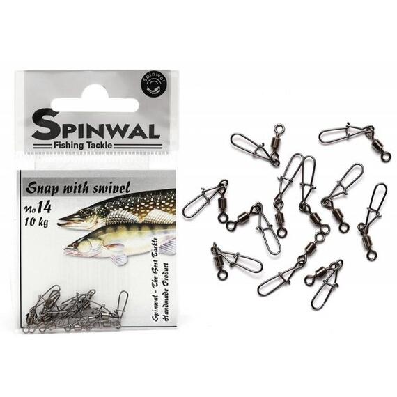 Застежка Spinwal Snap with swivel size 14 10pcs, фото 