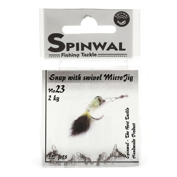 Застежка Spinwal Snap MicroJig with swivel size 23 10pcs, фото , изображение 2