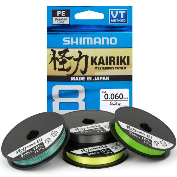 Шнур плетеный SHIMANO Kairiki 8 150m 0,19mm 12,0kg Steel Gray, фото 
