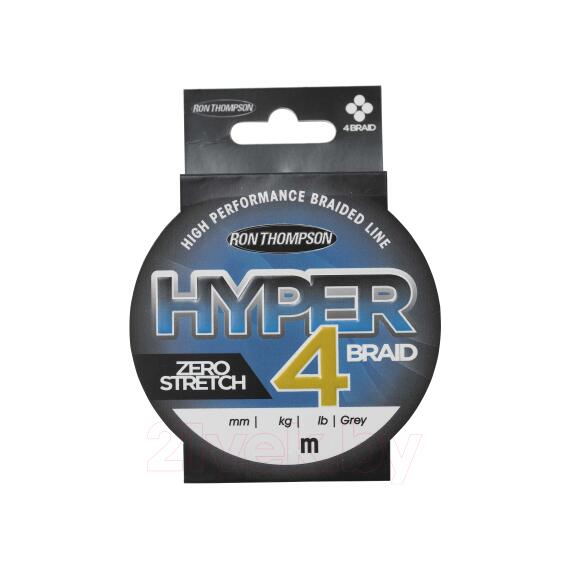 Леска плетеная R.T. Hyper 4-Braid 110m 0,17mm 9,0kg Grey, фото 