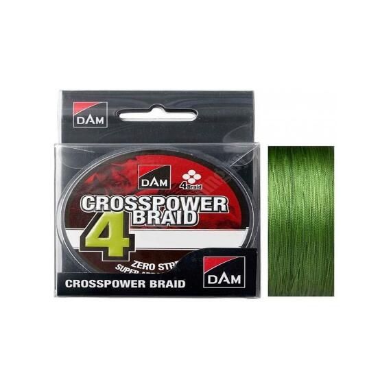 Леска плетеная DAM CROSSPOWER 4-BRAID 150m 0.13mm 6.8kg - GREEN, фото 