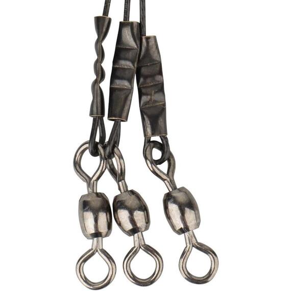 Поводки SAVAGE GEAR Black7 Trace 50cm 0.60mm 25kg Ball bearing Swivel, фото , изображение 2