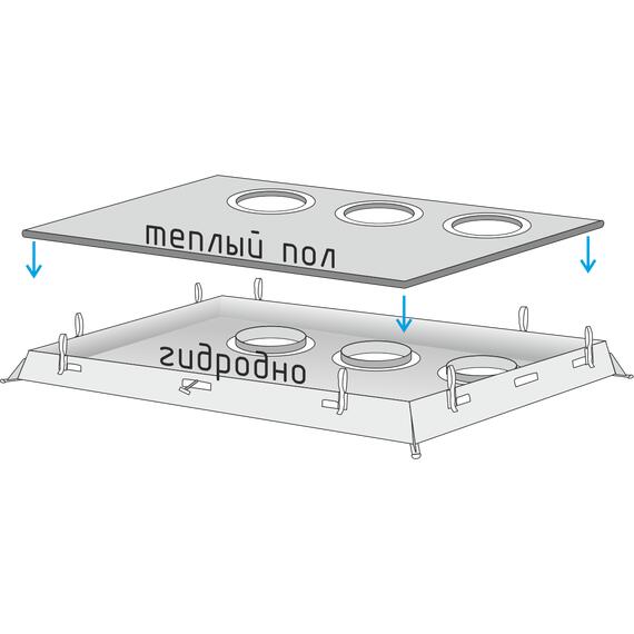Дно гидро-термоизоляционное ЛОТОС КУБ 4 (260х210) с фланцами, фото 
