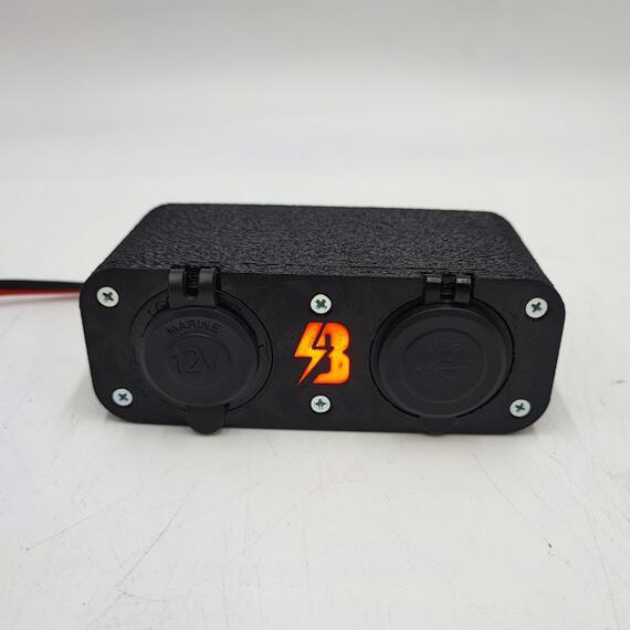 Выносной блок USB и розетка 12v провод 1,5 метра BatteryCraft, фото 