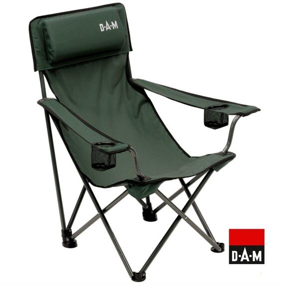 Кресло складное DAM Foldable Chair with Bottle Holder, 4,0kg Steel, max,130kg, Pillow, +Transp, Bag, фото 