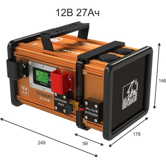 Аккумулятор литиевый Titanat 12V 27Ah LiFePO4 ALIUS, фото , изображение 2