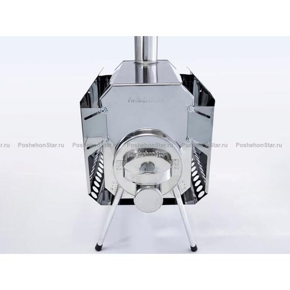 Печка для палатки "Турист" 30л с 3д-экранами (Встроеенный искрогаситель), фото , изображение 2