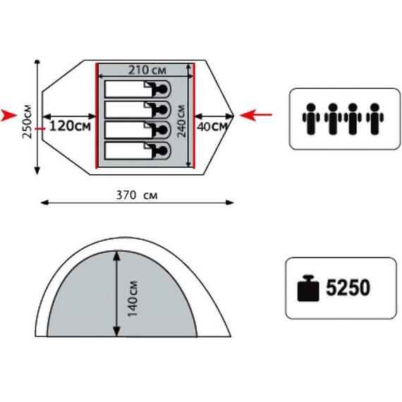 Палатка Tramp Lite Camp 4, фото , изображение 2
