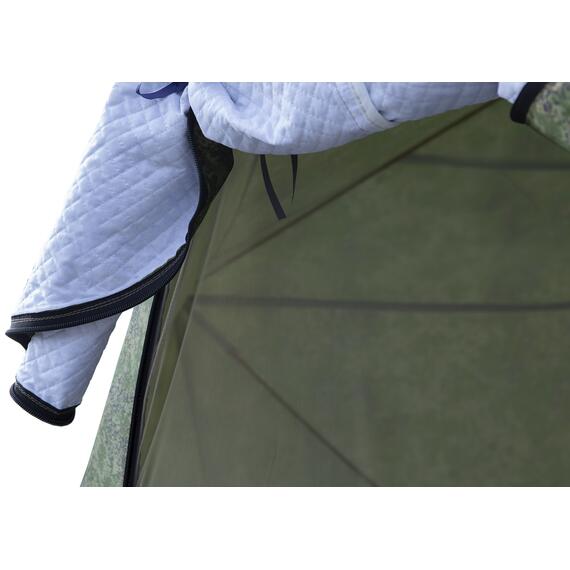 Палатка зимняя СТЭК КУБ 3 Т ДУБЛЬ трехслойная, дышащая (камуфляж, камыш с навесом), фото , изображение 6