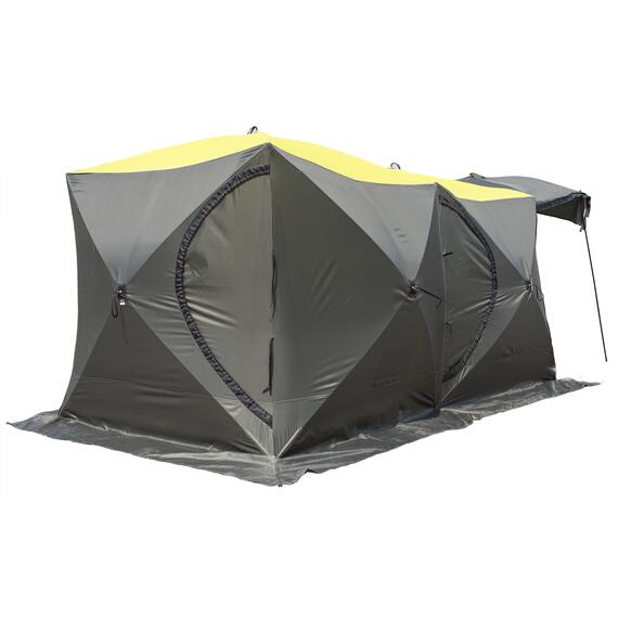 Походная палатка Баня - Шатер СТЭК Дубль-3Т (однослойная) хаки с навесом, фото , изображение 5