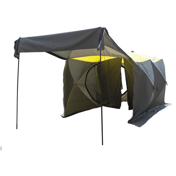Походная палатка Баня - Шатер СТЭК Дубль-3Т (однослойная) хаки с навесом, фото , изображение 3