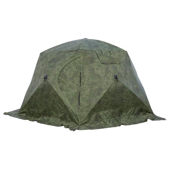 Палатка зимняя СТЭК ЧУМ 2-местная "Т" 3-х слойная, камуф. камыш снавесом, фото , изображение 5